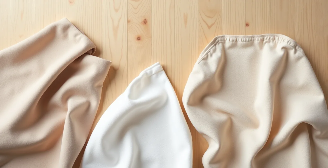 Minimalistische Komposition verschiedener nachhaltiger Dessous-Materialien