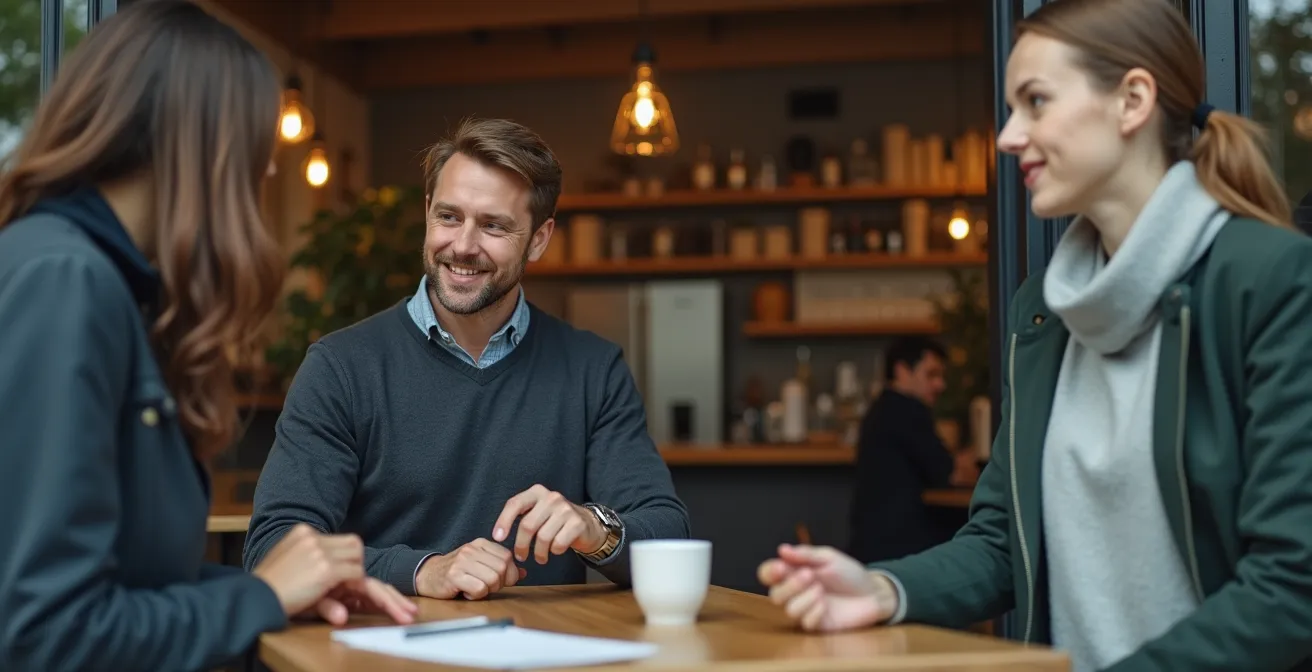Person führt kleine zuverlässige Alltagshandlung durch - hält ein Versprechen ein, erscheint pünktlich oder hilft spontan